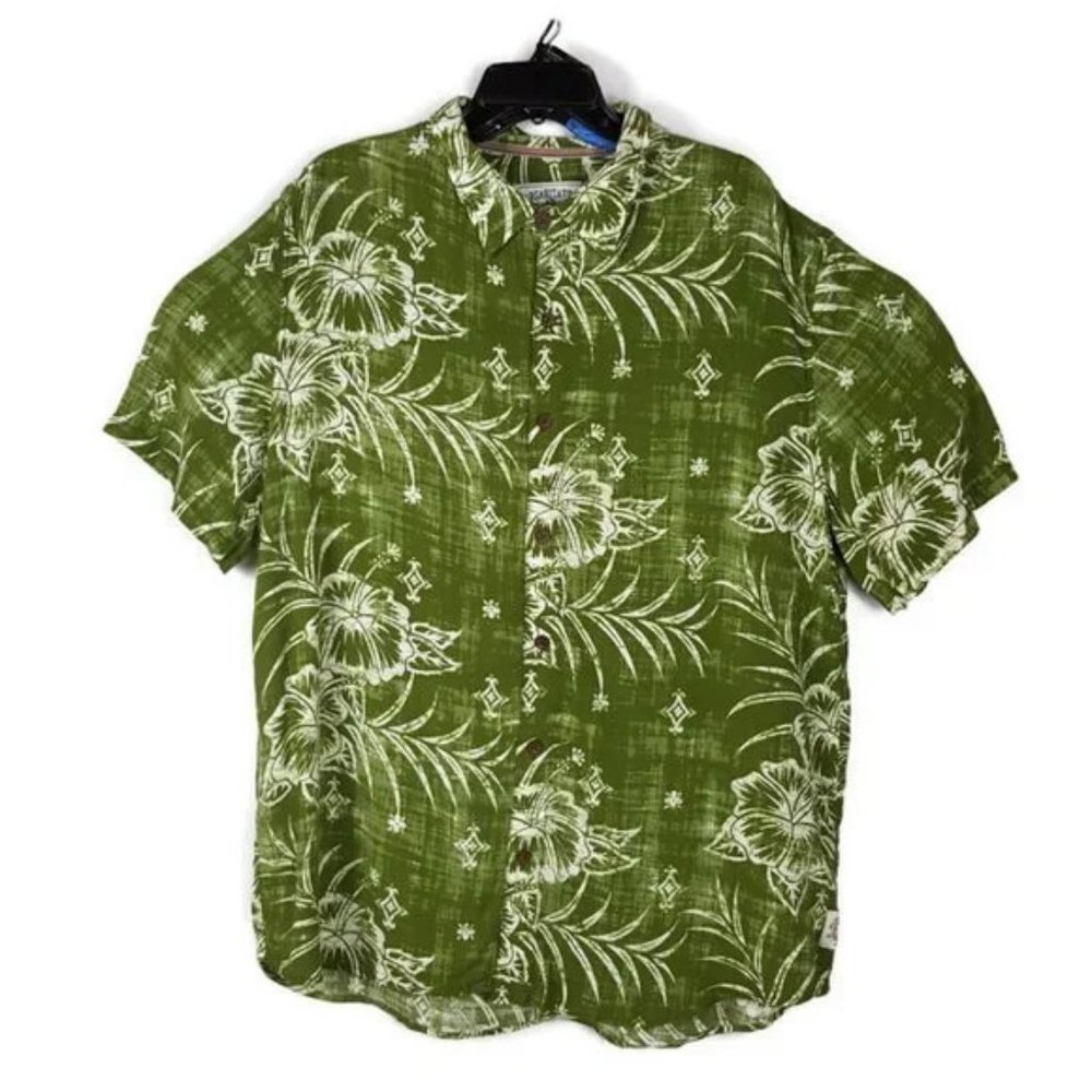 Mens Hawaiian Shirt Margaritaville XL Green